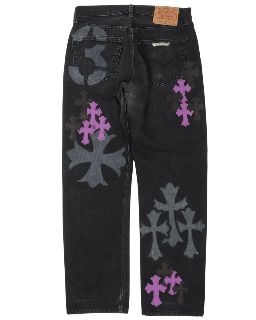 Chrome Hearts Online Exclusive Cross Patch Stencil Jeans