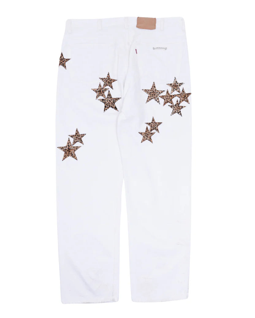 Chrome Hearts Silver Embellished Levi's Star Patch Jeans