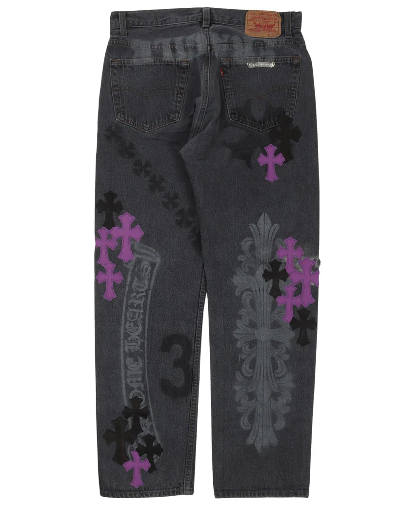 Chrome Hearts Online Exclusive Cross Patch Stencil Jeans