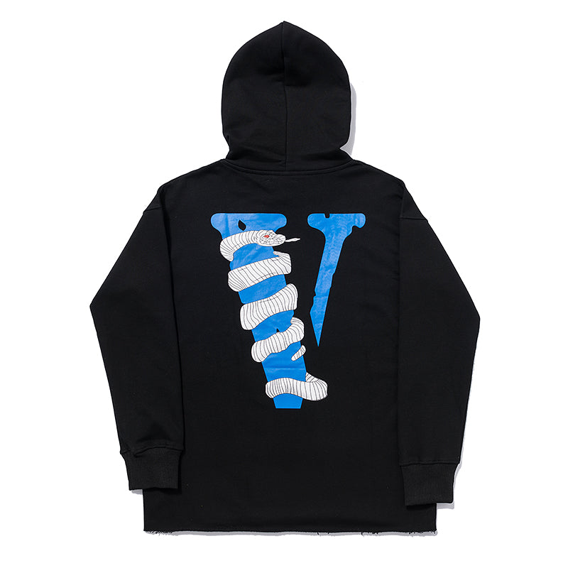 White and blue vlone hoodie sale