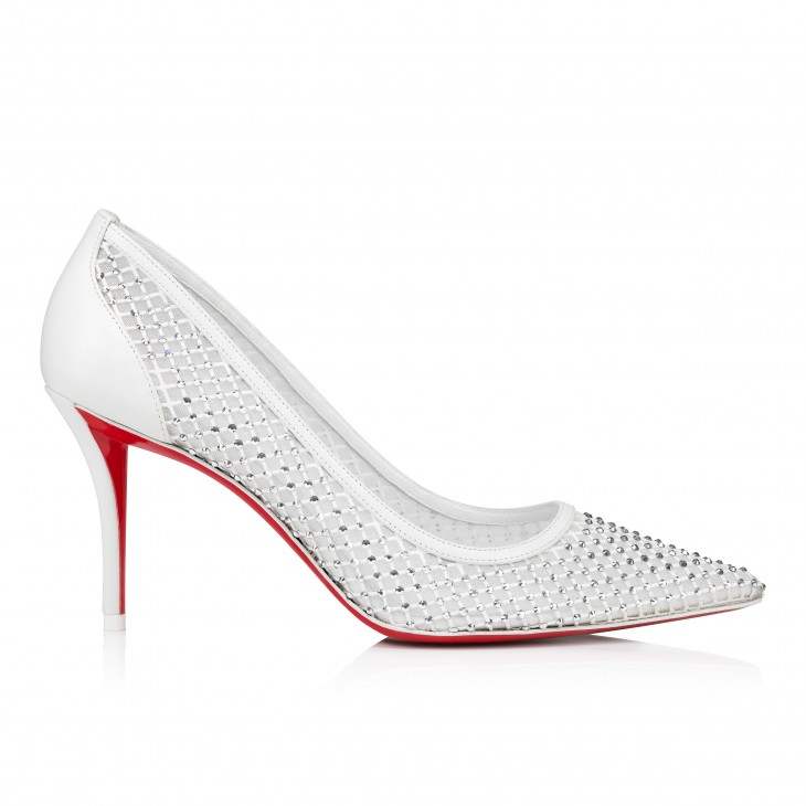 Apostropha Mesh Strass 80 mm Pumps - Strass mesh and nappa leather - Bianco - Women