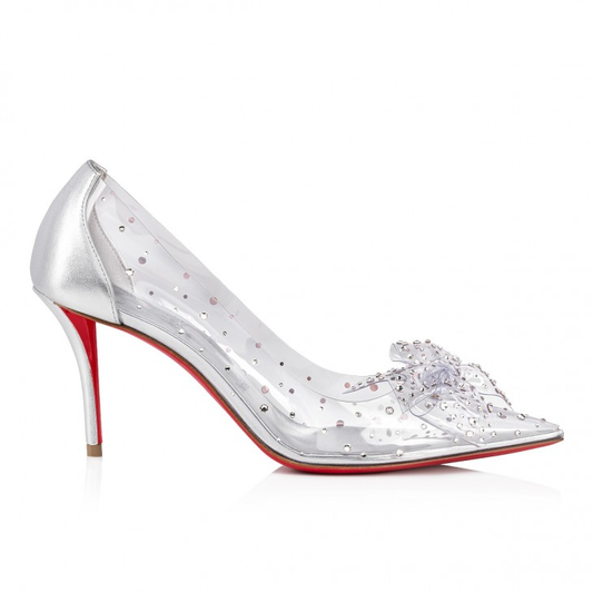 Jelly Strass 80mm Pumps - PVC, iridescent nappa leather and strass - Silver - Women