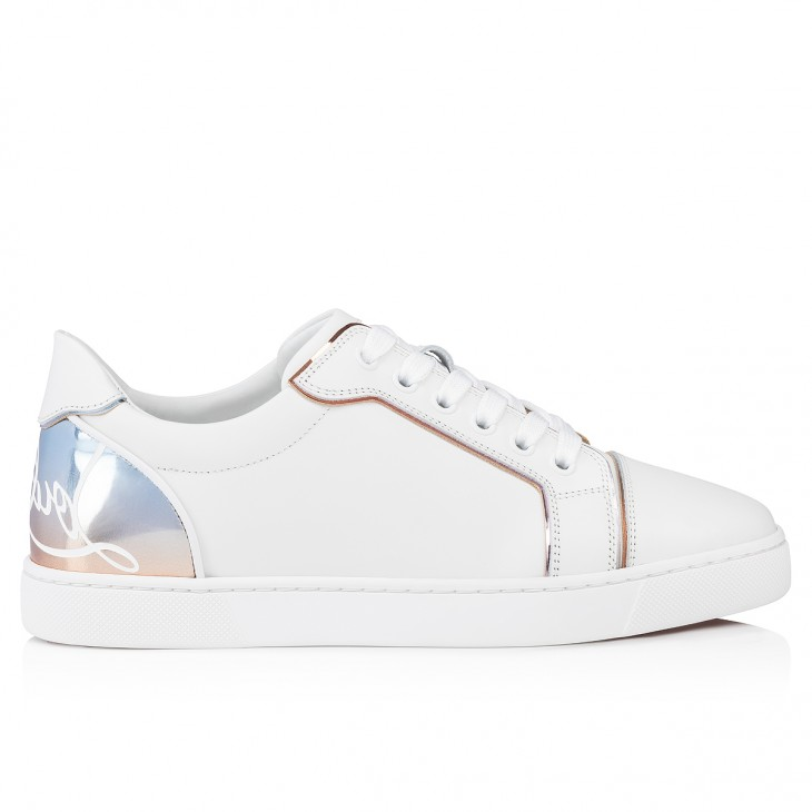 Fun Vieira Sneakers - Calf leather and degrade specchio leather - Bianco - Women