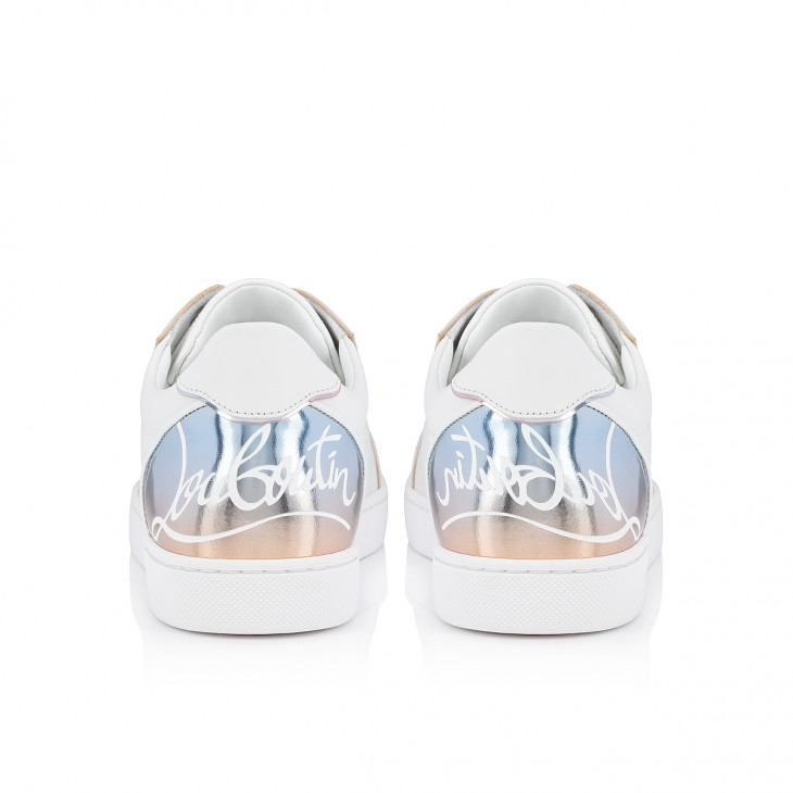 Fun Vieira Sneakers - Calf leather and degrade specchio leather - Bianco - Women