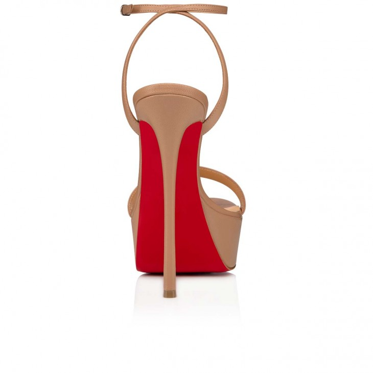 Loubi Queen Alta 150 mm Strappy sandals - Nappa leather - Blush - Women