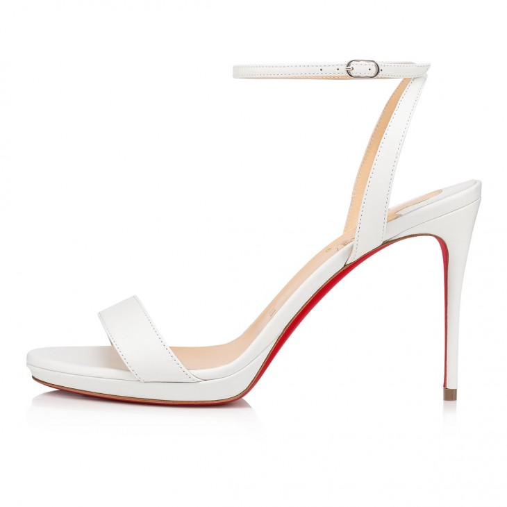 Loubi Queen 100 mm Sandals - Nappa leather - Bianco