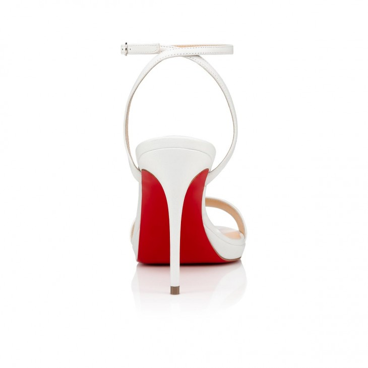 Loubi Queen 100 mm Sandals - Nappa leather - Bianco