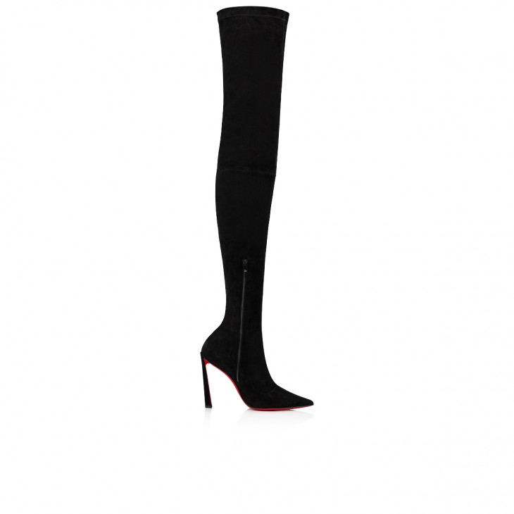 Condora Botta Alta 100 mm Thighboots - Stretched veau velours - Black - Women