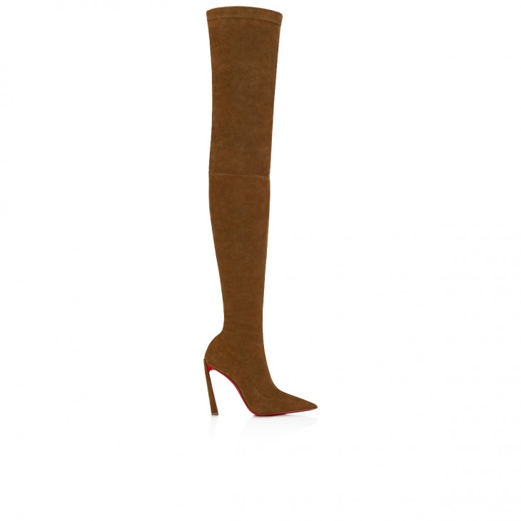 Condora Botta Alta 100 mm Thighboots - Stretched veau velours - Rhea - Women