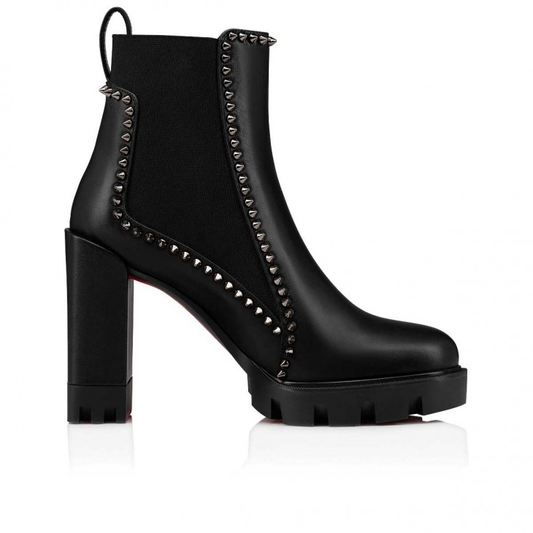 Out Line Spike Lug 100 mm Low boots - Calf leather - Black - Women