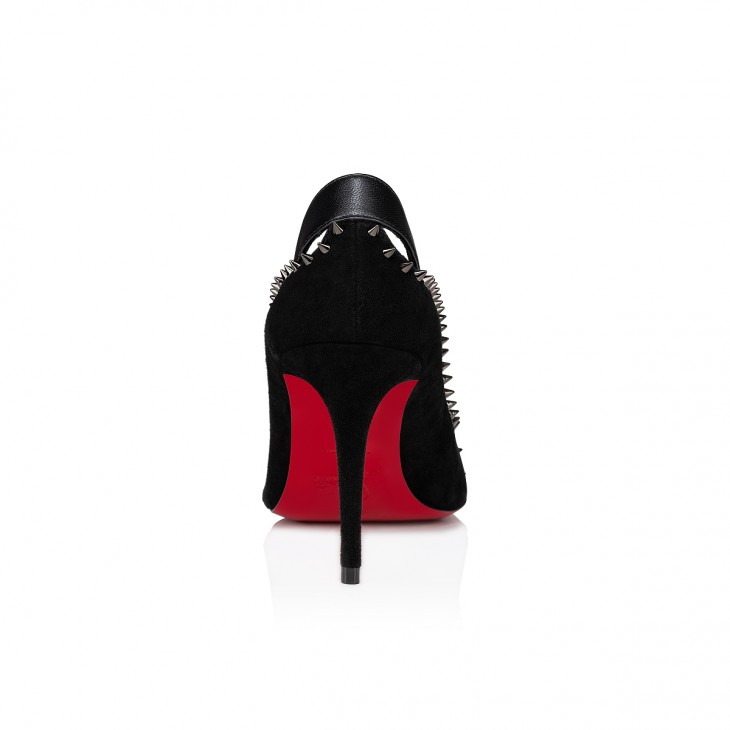 Duvette Spikes 85 mm Pumps - Veau velours, nappa leather and spikes - Black - Women