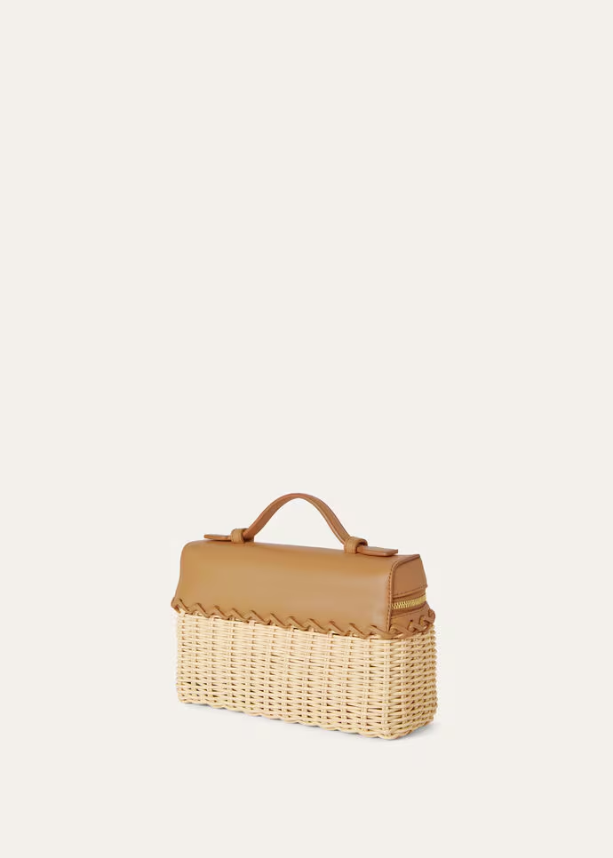 Extra Pocket L19 East-West wicker Loro Piana