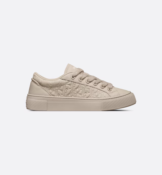 Sneaker B33 Piel de becerro graneada y piel Dior Gravity en beige