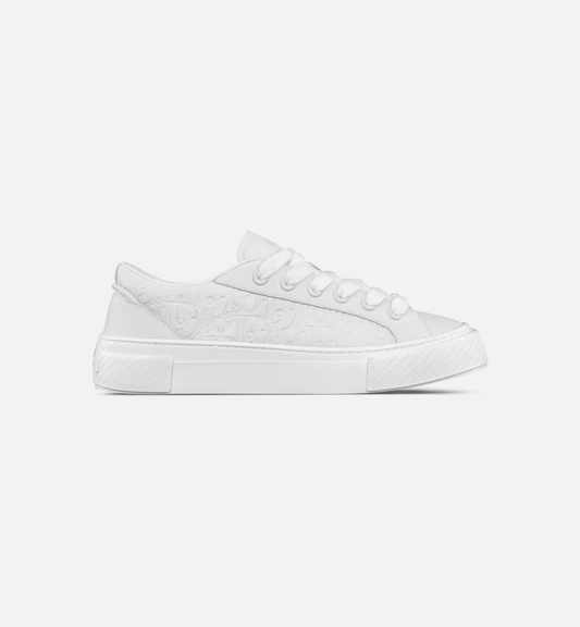 Sneaker B33 Piel de becerro graneada y piel Dior Gravity blancas