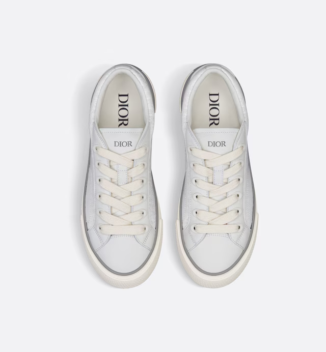 Sneaker B33 Dior Oblique en jacquard y piel de becerro lisa blancos