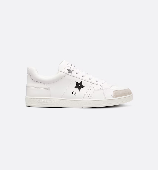 Sneaker Dior Star Ante y piel de becerro blancos