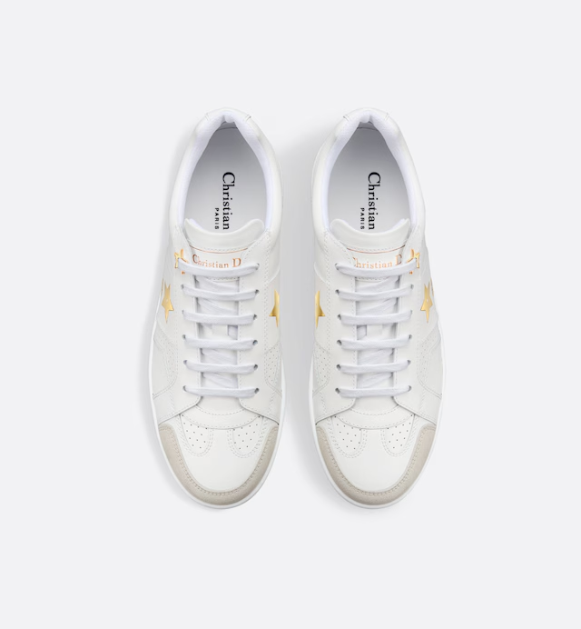 Sneaker Dior Star Ante y piel de becerro blancos