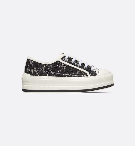 Sneaker de plataforma Walk'n'Dior Tweed Cannage blanco y negro