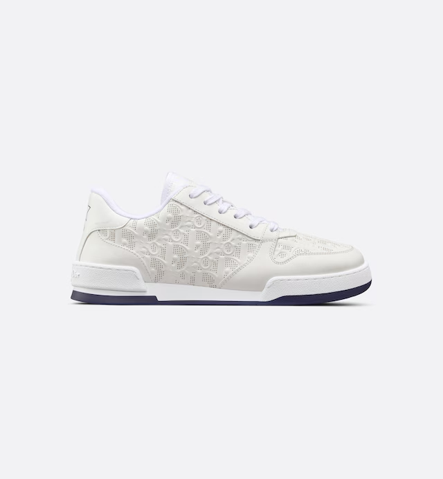 Sneaker Dior One Piel de becerro perforada Dior Oblique blanca