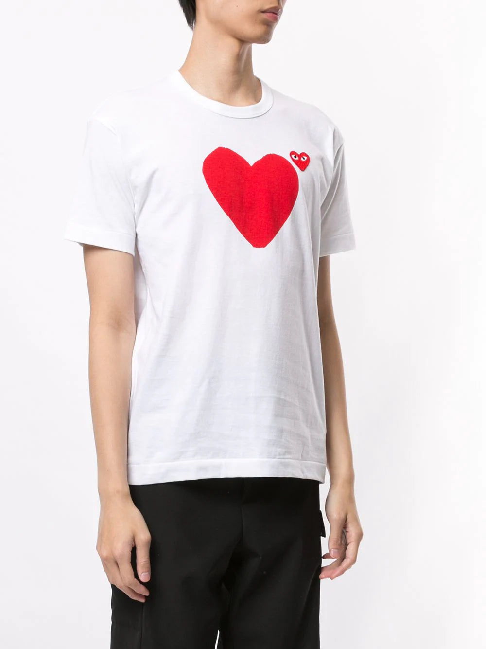 Playera CDG con estampado de logo y corazón