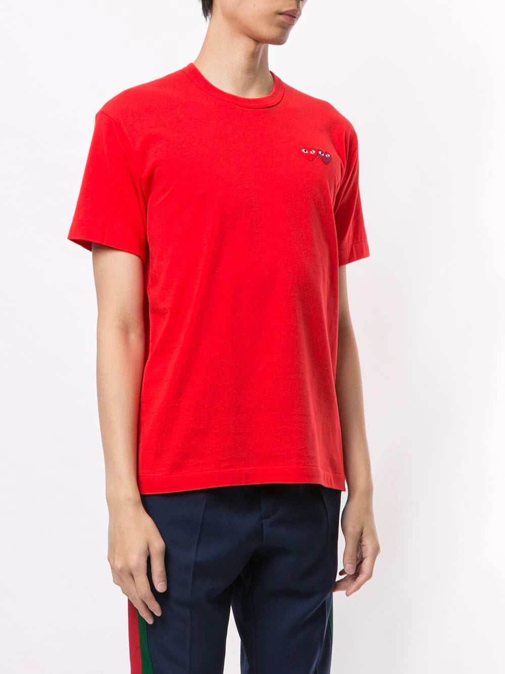 Playera CDG con apliques de corazones