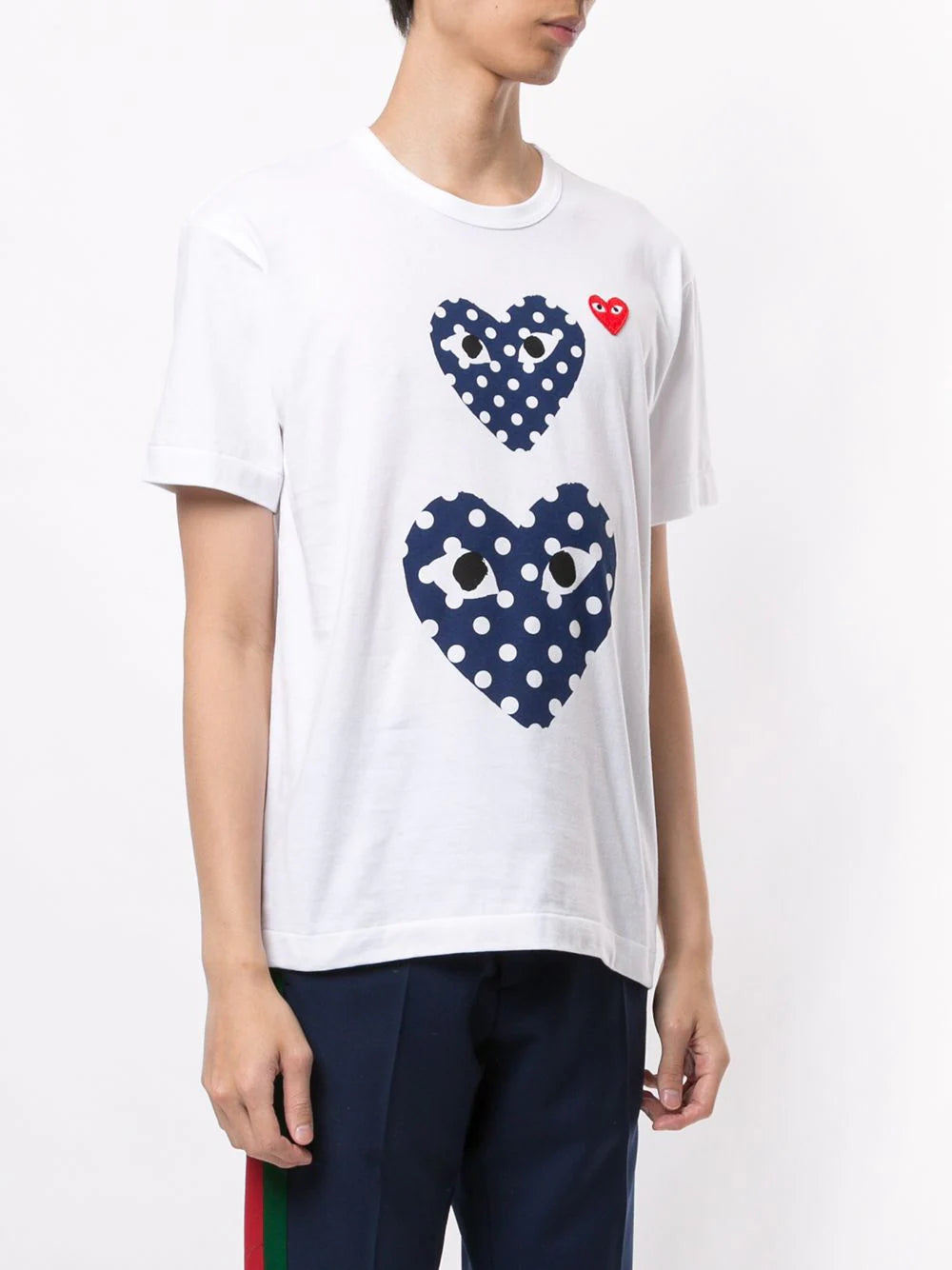 Playera CDG con cuello redondo y corazón estampado