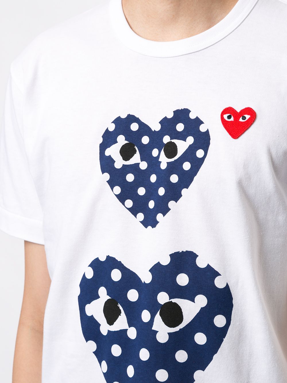 Playera CDG con cuello redondo y corazón estampado